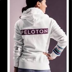 Peloton White zip up hoodie